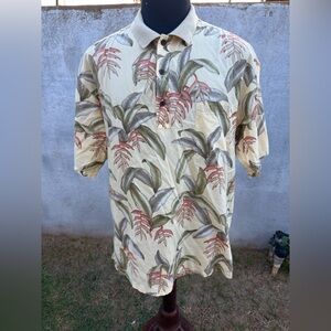 PreOwned Tori Richard Polo Shirt Multicolored Hawaiian Print Men's Large